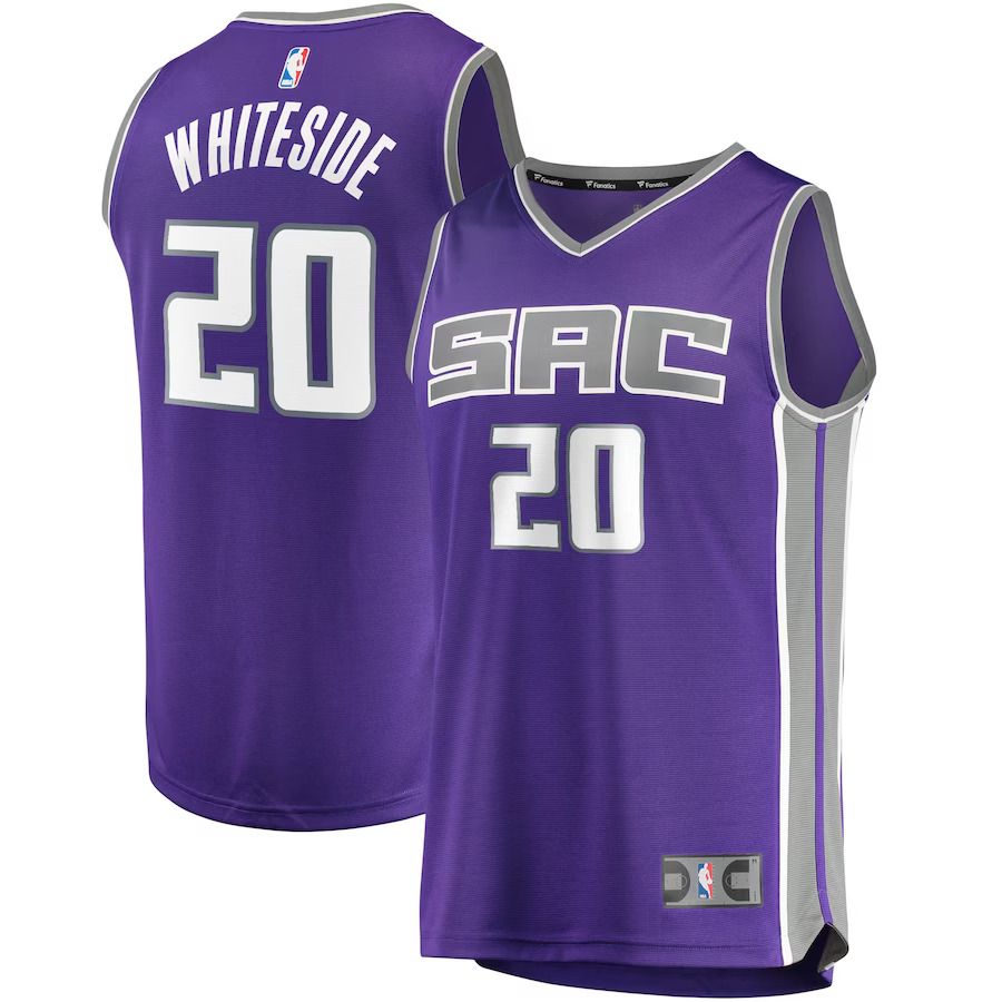 Men Sacramento Kings 20 Hassan Whiteside Fanatics Branded Purple Fast Break Replica NBA Jersey
